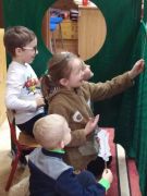 ilustracja do wpisu 
KŁAPOUSZKI - teatrzyk sylwet