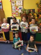 ilustracja do wpisu 
KŁAPOUSZKI - ,, Jeże" praca plastyczna