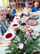 Puchatki podczas wigilii